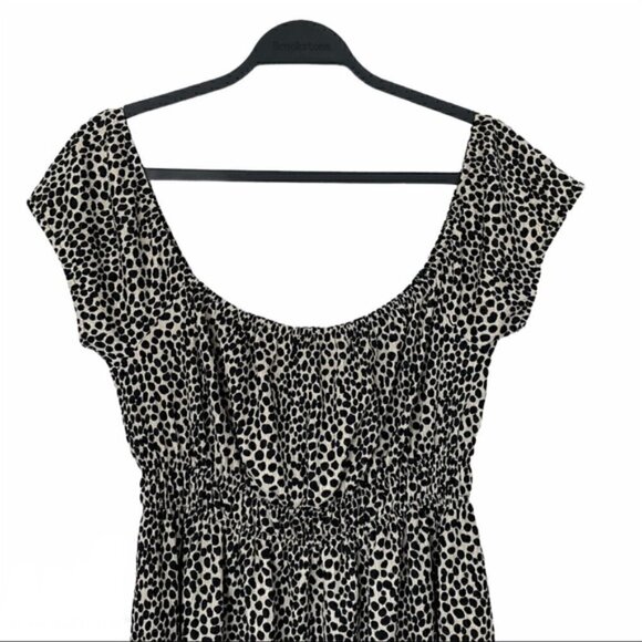 Topshop Spotted Animal Print Black/Tan Dress - Picture 3 of 3